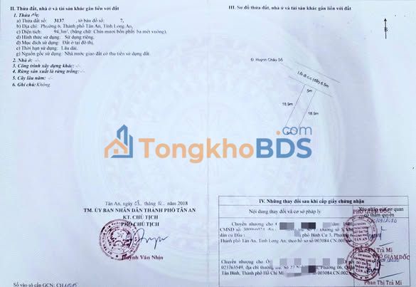 Đất nền An Nhiên Tân An 95m² 980 triệu - Sổ đỏ chính chủ