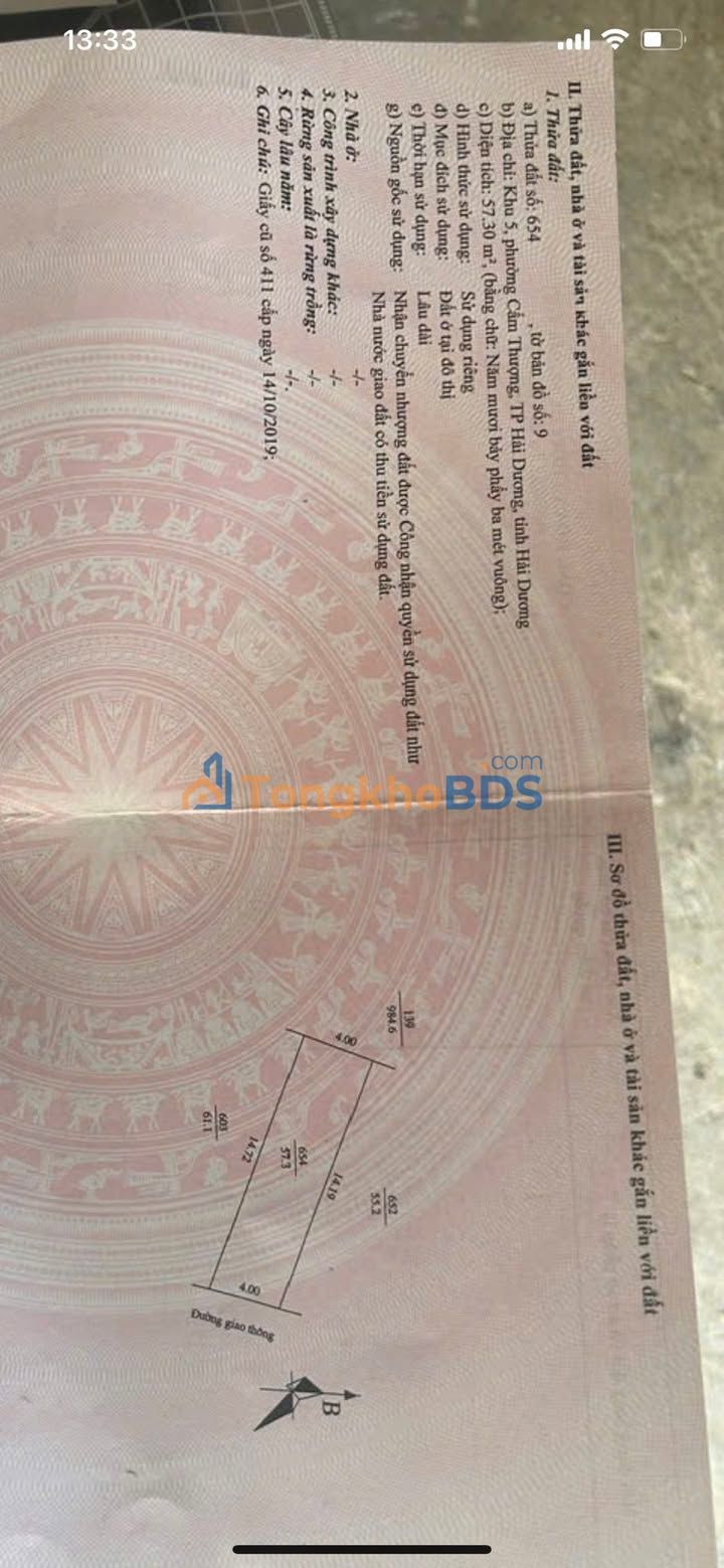 Đất ngõ 60 Phan Đình Phùng 57m² 1,35 tỷ - Đường ô tô vào