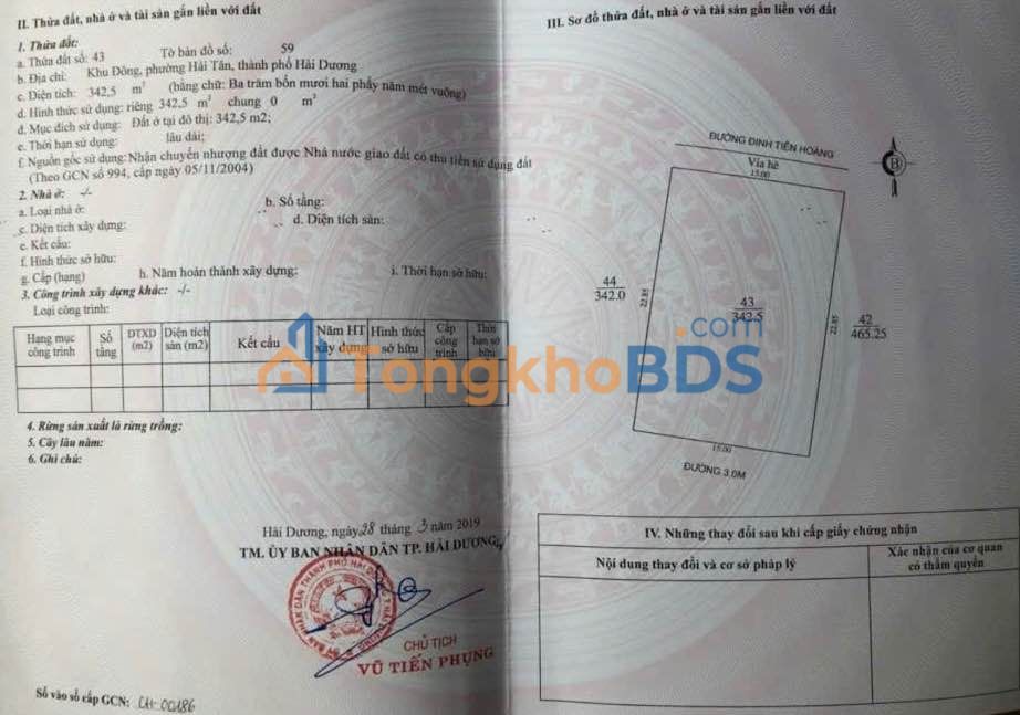 Townhouse Đinh Tiên Hoàng Hải Dương 342m² - Sẵn sàng ở ngay