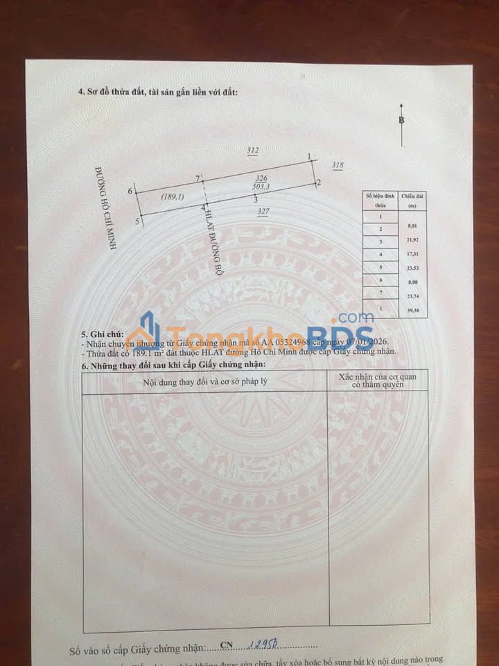 Đất nền Hồ Chí Minh Nghĩa Đàn 312m² – Đầu tư dài hạn