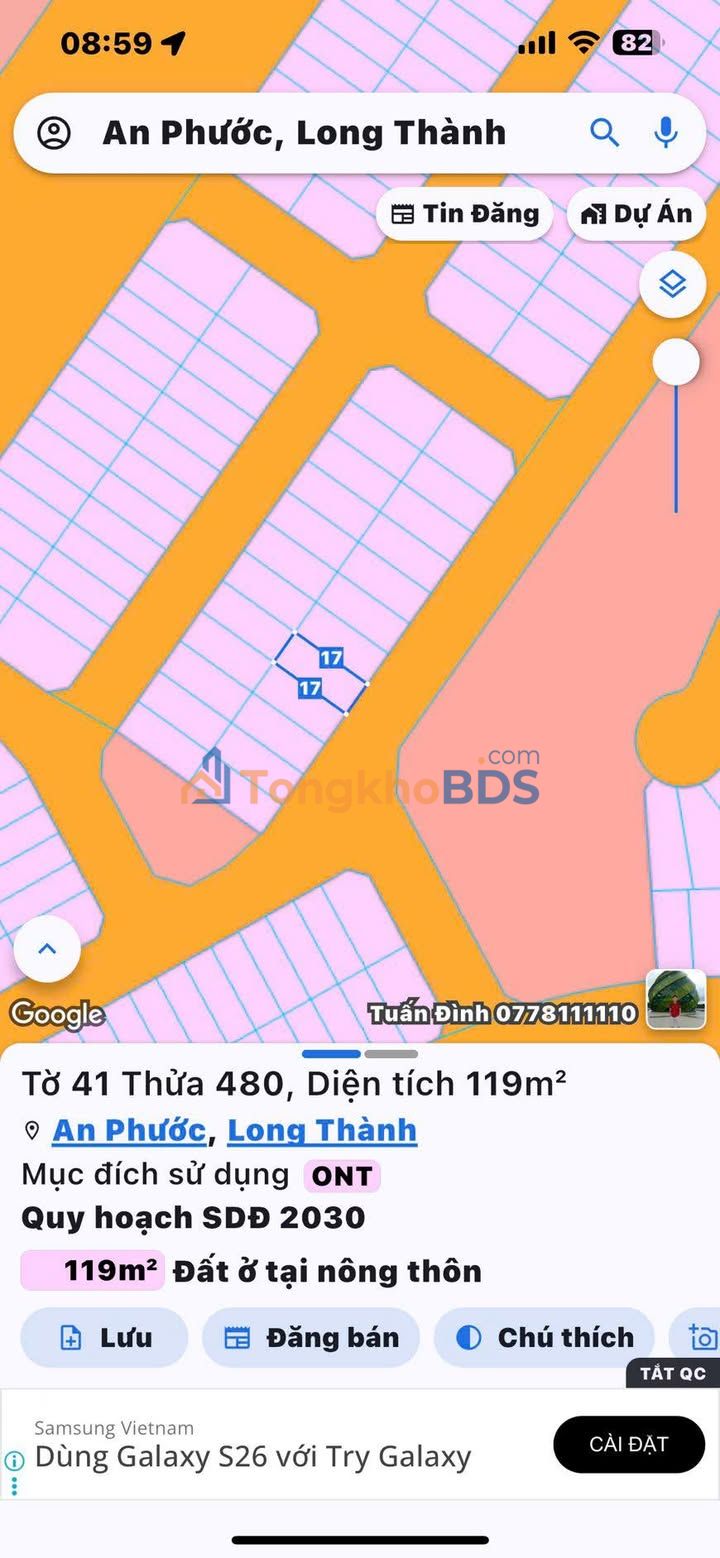 Đất An Phước Long Thành 119m² 1.7 tỷ - Sổ đỏ chính chủ