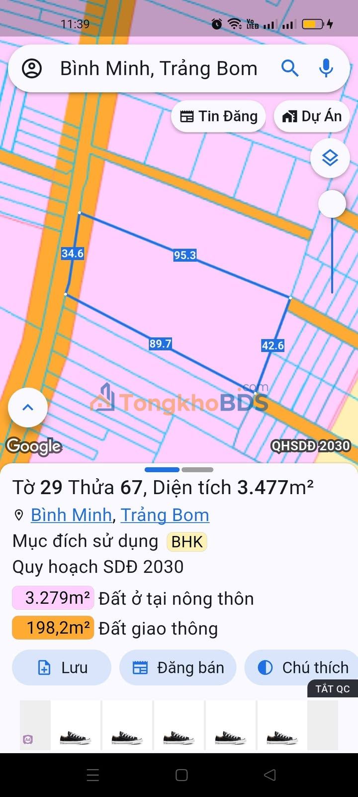 Đất 1080m² Trảng Bom - Sổ Riêng, Giá Mềm, Sẵn Sàng Làm Kho Xưởng