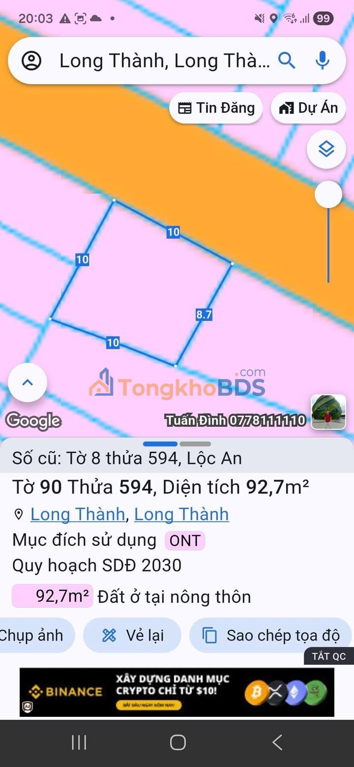 Đất nền Lộc An Long Thành 96m² 1,38 tỷ - Sổ đỏ chính chủ