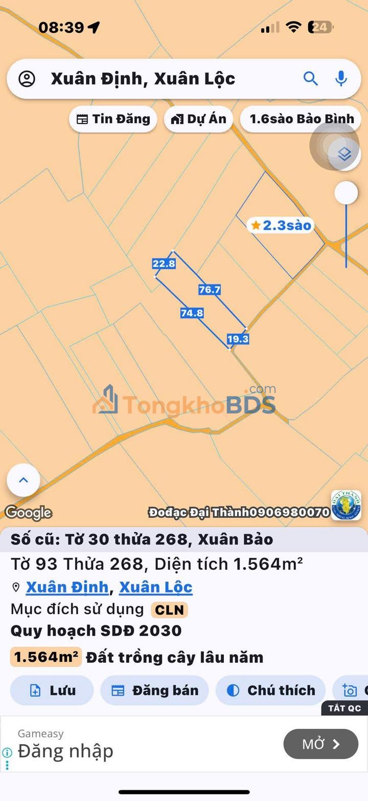 Đất nền Xuân Bảo 1.563m² 750 triệu - Tiềm năng tăng giá