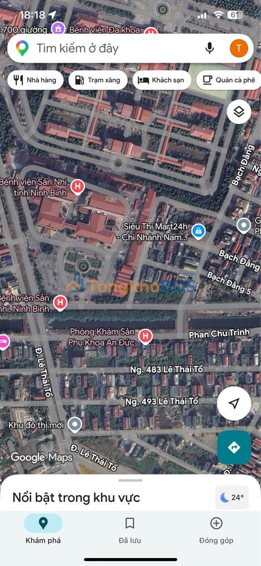 Bán đất Phố Phúc Trì, Ninh Bình 90m² - Mặt đường ô tô, giá hơn 4 tỷ