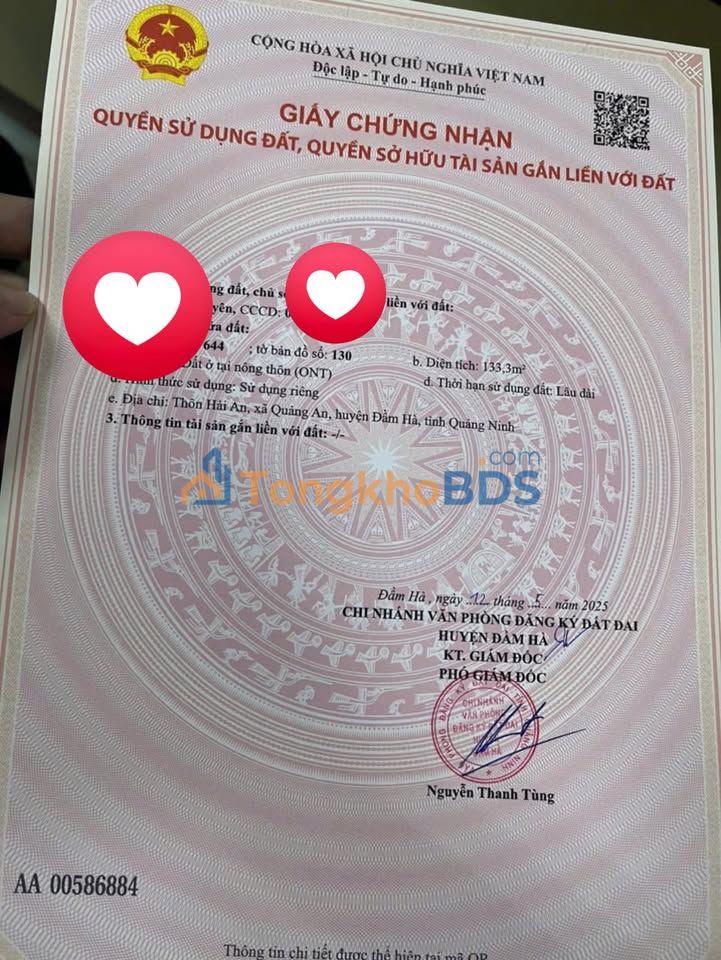 Đất nền Quảng An Đầm Hà 133m² - Sổ đỏ chính chủ