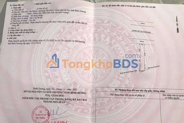 Đất Vàng Dĩ An - Mặt Tiền Bùi Thị Xuân 106m² Thổ Cư - Giá 4 Tỷ