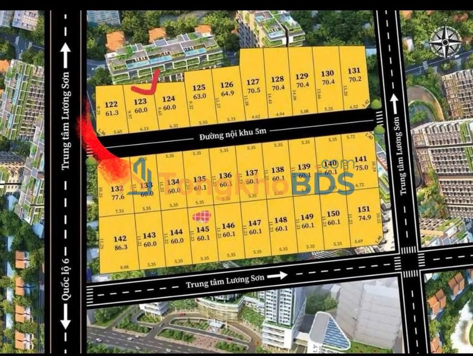 Đất Lô Góc Kinh Doanh 77.6m² Xã Phú Nghĩa, Hòa Bình - Giá 2 Tỷ