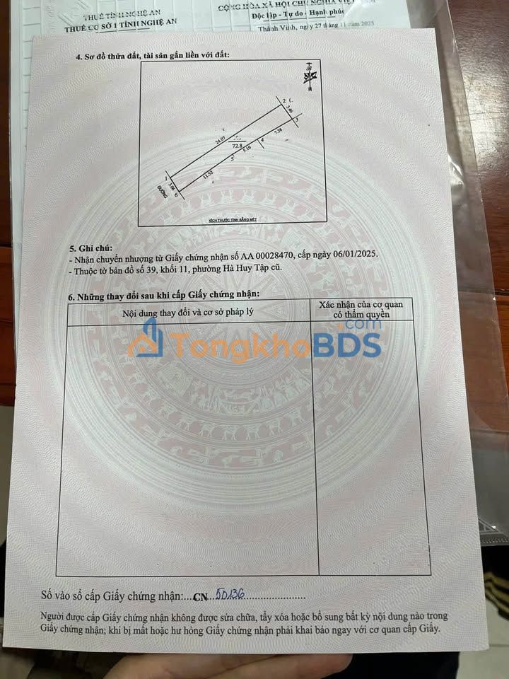 Nhà riêng Hà Huy Tập Vinh 73m² 4.5 tỷ - Chính chủ bán