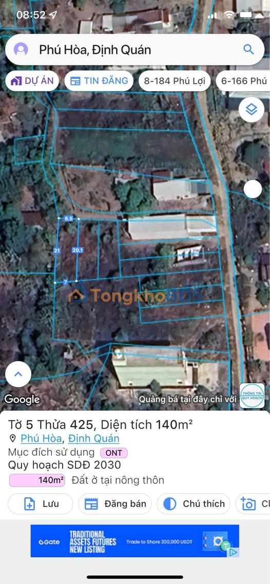 Đất nền Định Quán 136m² full thổ cư - Sổ đỏ sẵn sàng giao dịch