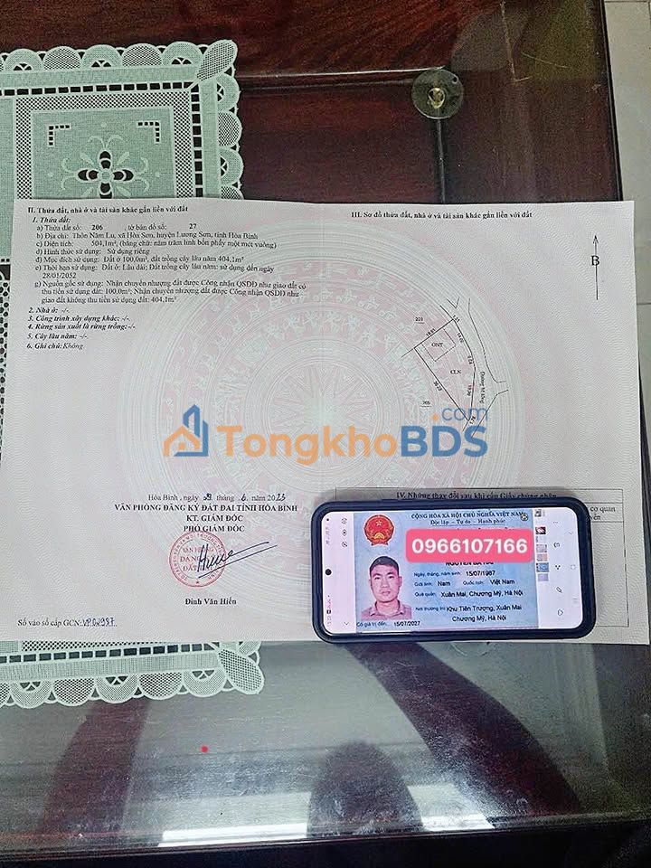 Bán Đất Nền Lương Sơn 504m² - Sổ Hồng Sẵn, Ô tô Tránh Nhau