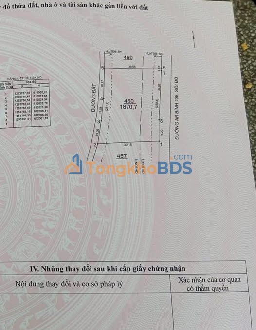 Đất nền An Bình Dĩ An 1.950m² 3.9 tỷ - Sổ đỏ chính chủ