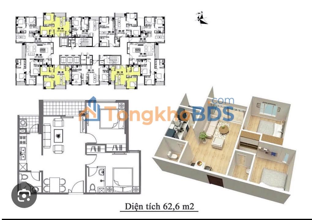 Căn hộ Mipec Kiến Hưng Hà Đông 63m² 3.78 tỷ - View đẹp