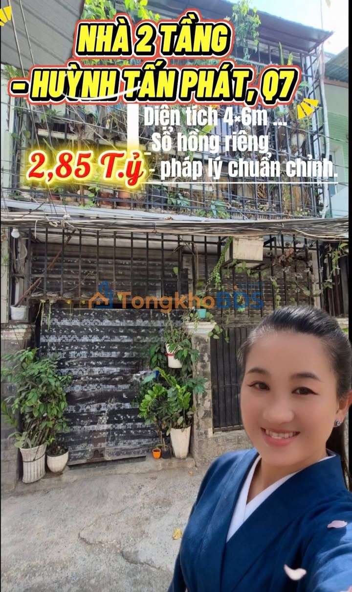 Nhà Phố 2 Tầng 24m² Huỳnh Tấn Phát, Q7 - Giá 2.85 Tỷ