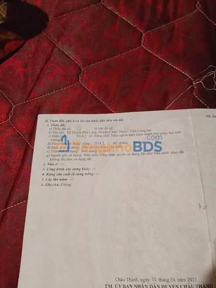Đất nền Thanh Phú Long 5.500m² 2.47 tỷ - Sổ đỏ chính chủ