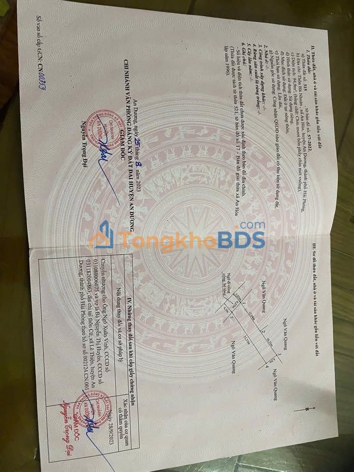 Đất nền An Hòa An Dương 95m² 1.28 tỷ - Sổ đỏ chính chủ