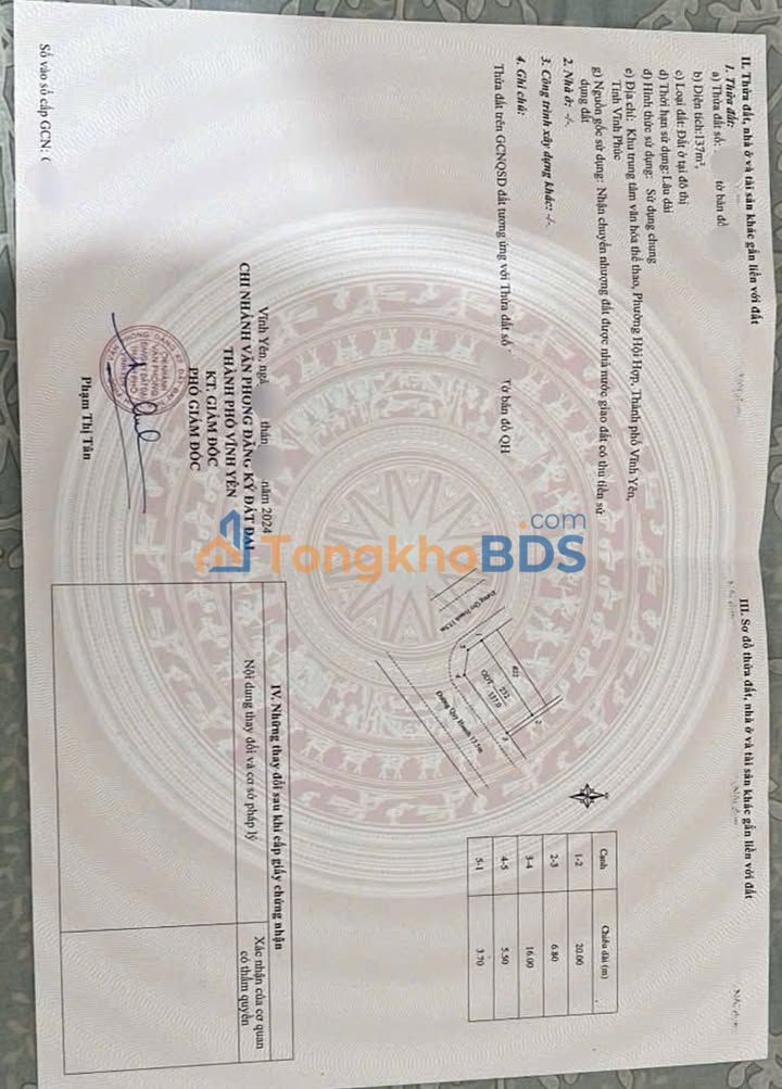 Đất Góc 137m² Phường Vĩnh Yên, Phú Thọ - Sổ Đỏ Full Thổ Cư, Giá Siêu Hời