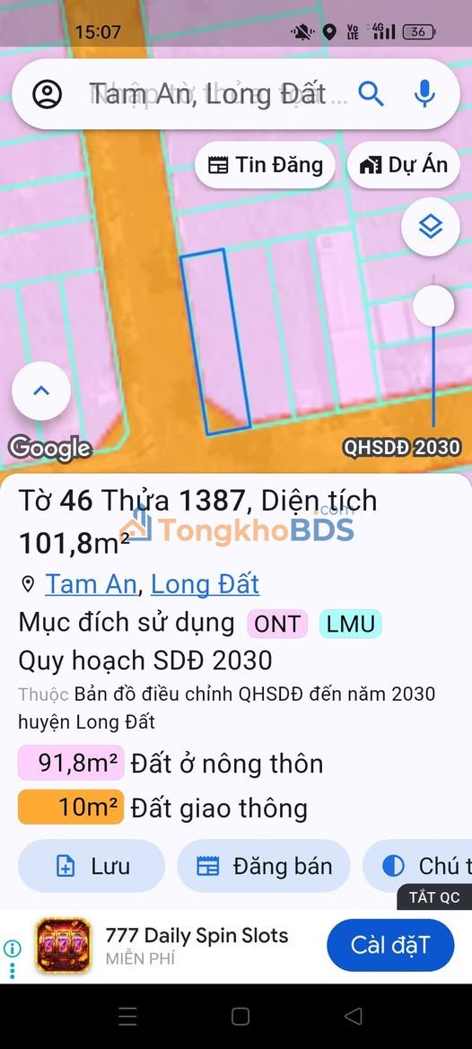 Đất nền Long Đất Long Điền 102m² 1,35 tỷ - Sổ đỏ chính chủ