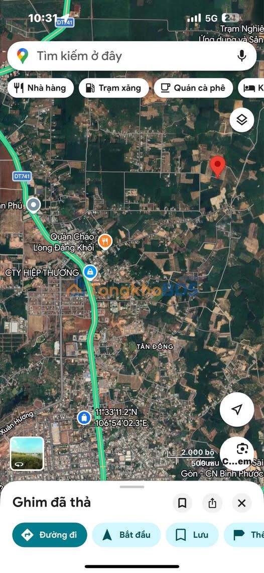 Đất Xào Tân Đồng, Đồng Xoài - 10080m² Giá 450 Triệu, Sẵn Sổ