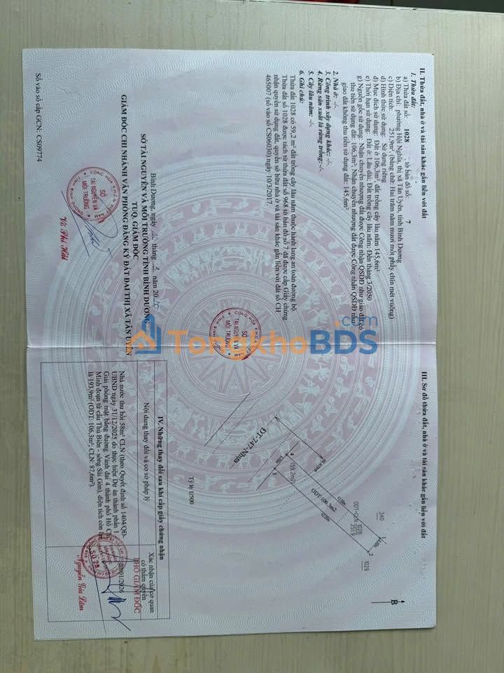 Đất nền Tân Uyên DT747 198m² 7.5 tỷ - Đường to ô tô