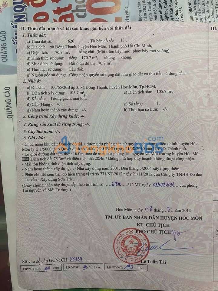 Nhà Đông Thạnh Hóc Môn 170m² 7.5 tỷ - Chính chủ sẵn ở