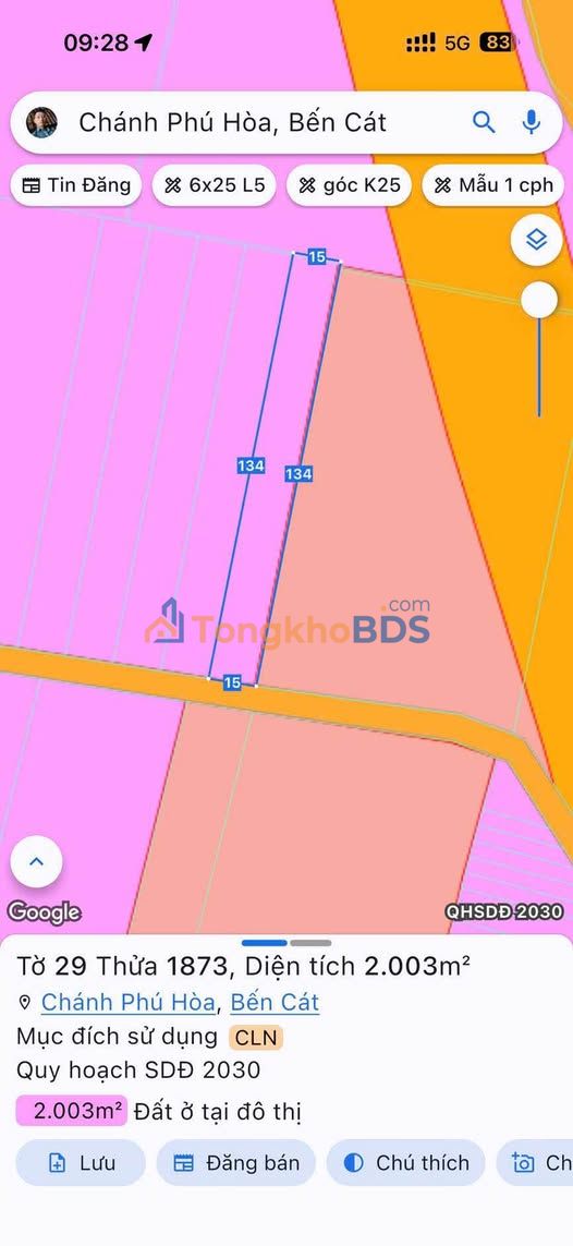 Đất Nền 2025m² Bàu Bàng, Bình Dương - Đường Container, Sổ Đỏ Rõ Ràng