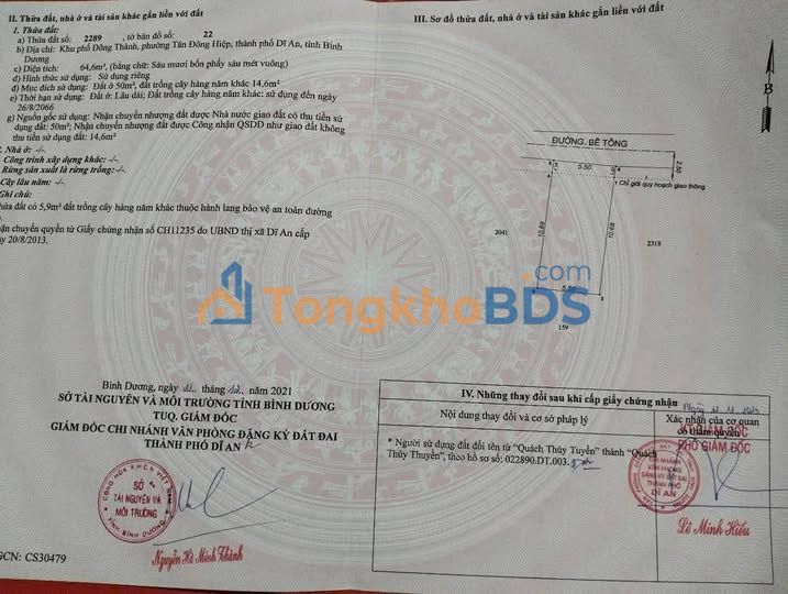 Đất Nền Ngã 3 Cây Diệp Dĩ An 352m² - Giá 2.85 Tỷ TL