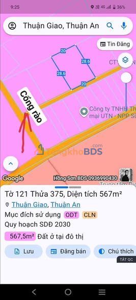 Bán đất Thuận Giao 567m² - Sổ TC - Sẵn sàng đầu tư