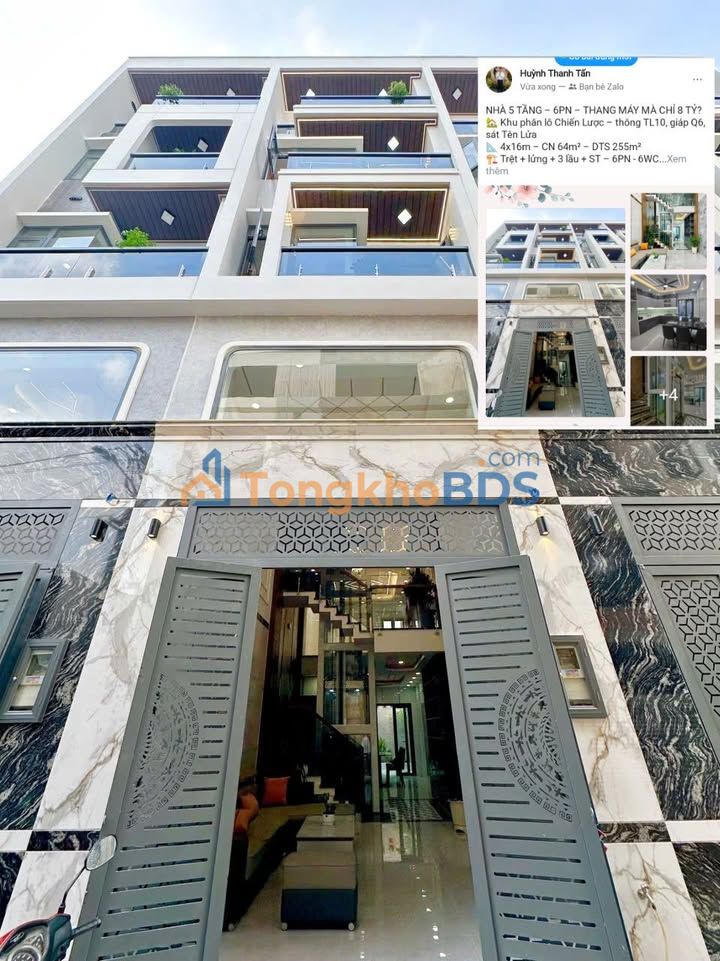 Nhà TL10 Bình Tân 64m² giá 8 tỷ - Ô tô vào tận nhà