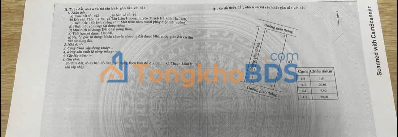 Đất 150m² 3 Mặt Tiền - Phường Hà Huy Tập, Hà Tĩnh - Giá 1.5 Tỷ