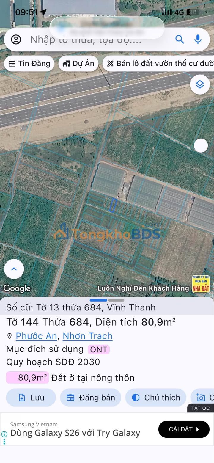 Đất Thổ Cư Nhơn Trạch 80.9m² - Sổ Đỏ Sẵn Sàng - Giá Đầu Tư 1.5 Tỷ