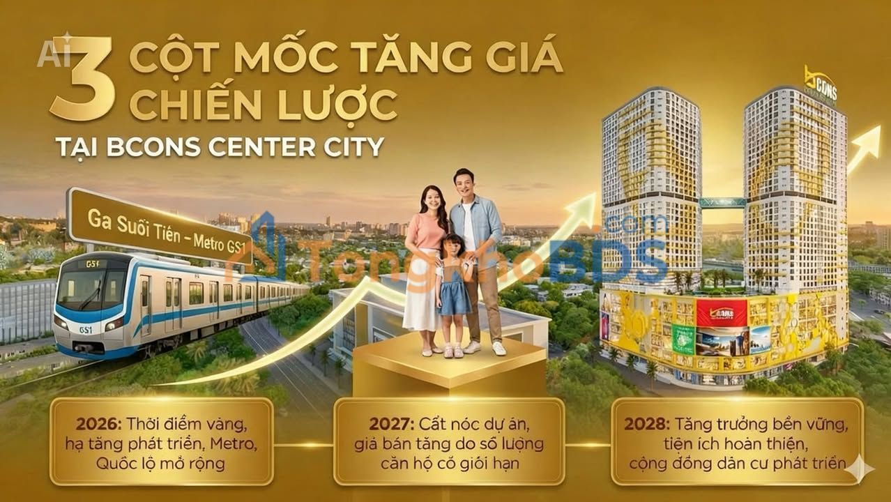 Căn hộ Dĩ An Bcons Center City 2PN 8-9 triệu Bàn giao ngay