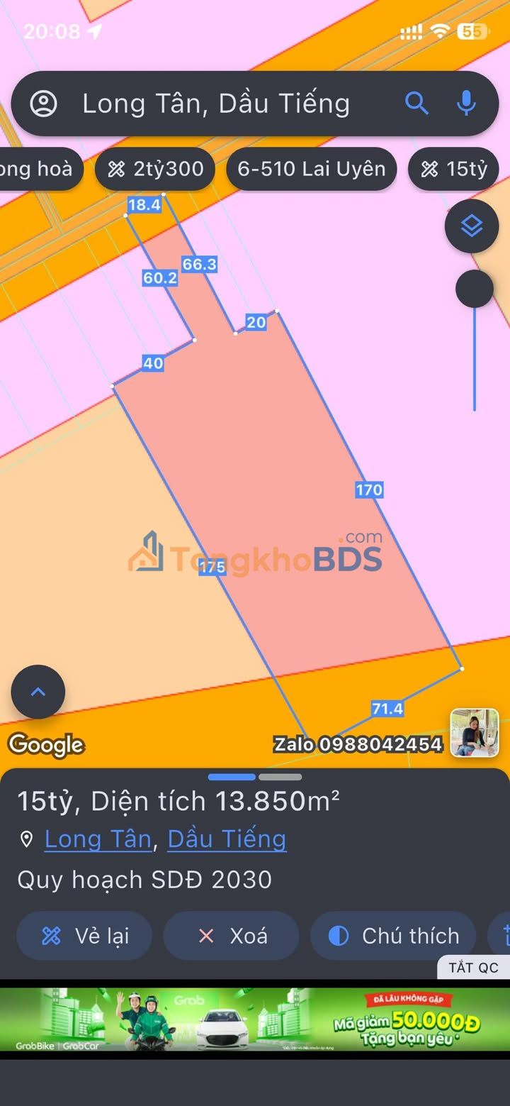 Đất nền DT749D Long Tân 1.4ha 15 tỷ - Đường to ô tô