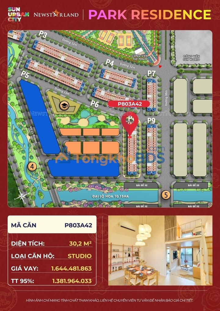 Studio Sun Urban City Hà Nam 30m² 1,63 tỷ - Bàn giao ngay