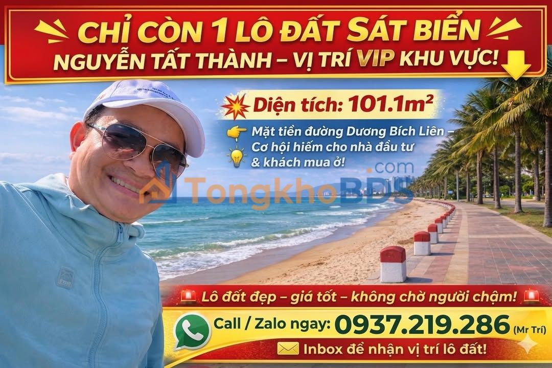 Đất Biển Nguyễn Tất Thành Đà Nẵng - 101m² Giá 7 Tỷ - Lô Duy Nhất