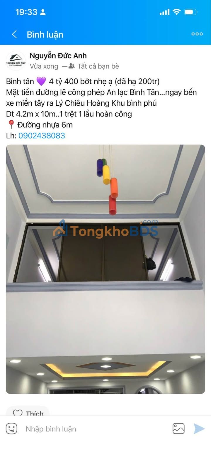 Nhà phố Lê Công Phép Bình Tân 42m2 giá 4.4 tỷ - Chính chủ bán