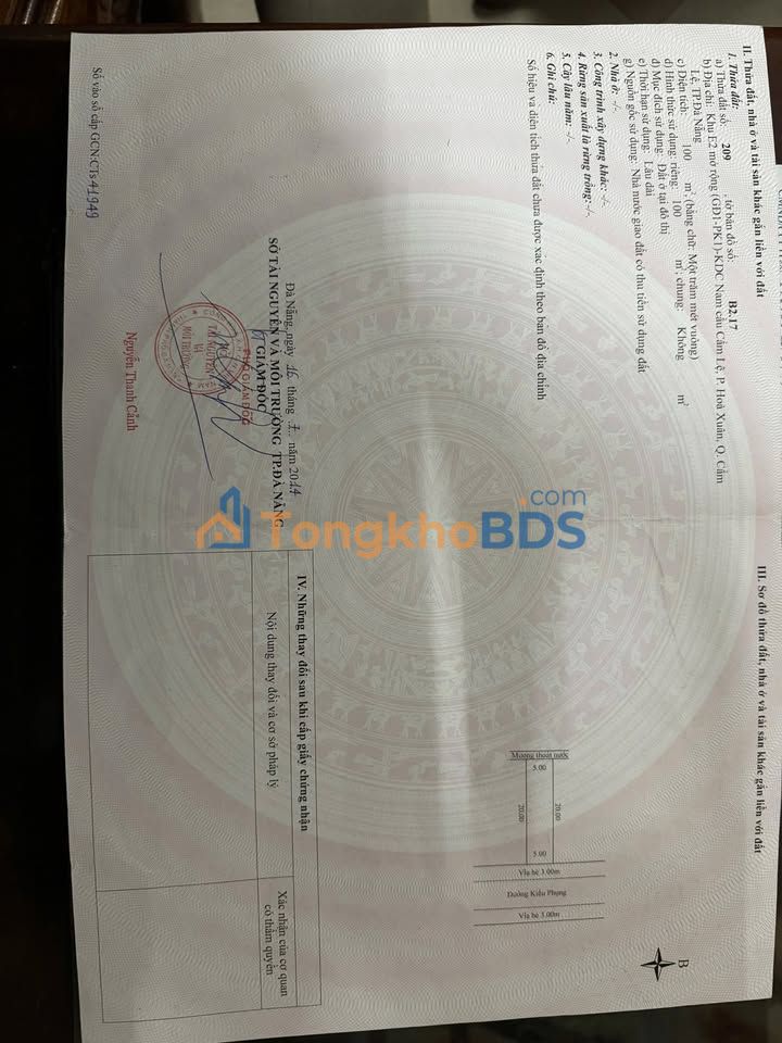 Đất nền Kiều Phụng Đà Nẵng 100m² thỏa thuận - Sổ đỏ chính chủ