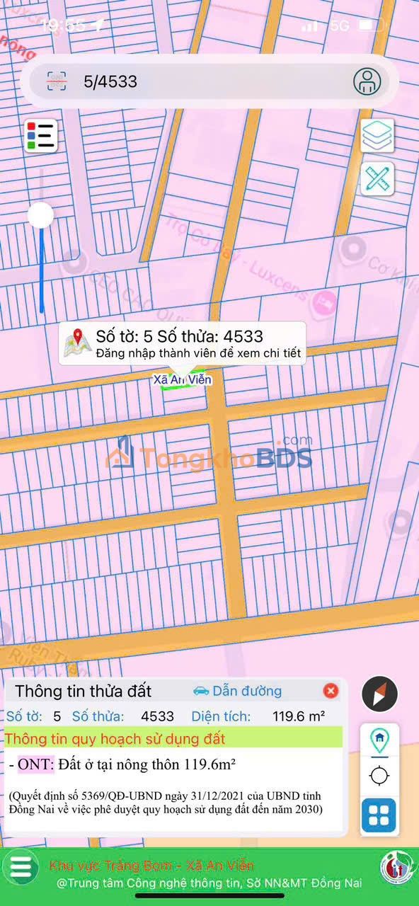 Đất nền An Viễn Trảng Bom 120m2 1.85 tỷ - Thổ cư 100%