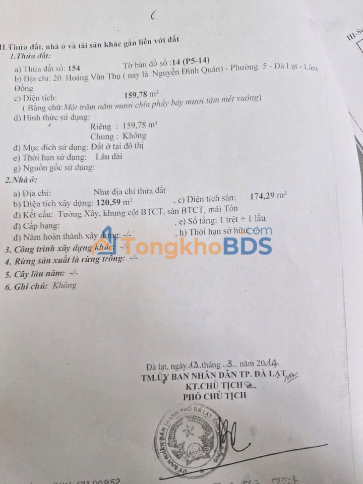 Nhà Nguyễn Đình Quân P5 Đà Lạt 160m2 7 tỷ - Ô tô vào nhà