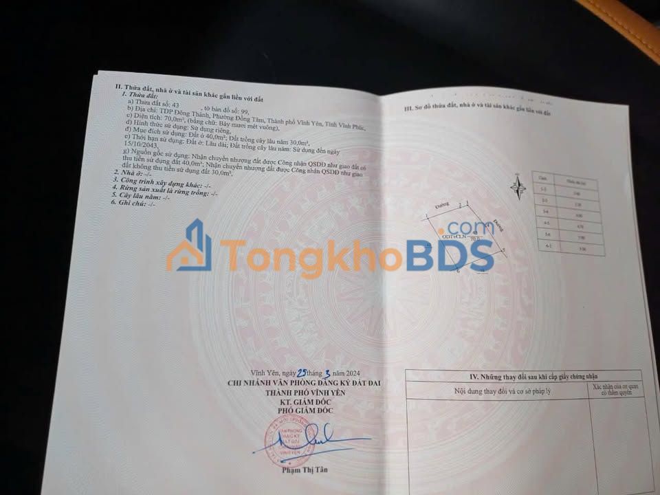 Đất nền Lam Sơn Vĩnh Yên 70m² 1.6 tỷ - Sổ đỏ chính chủ