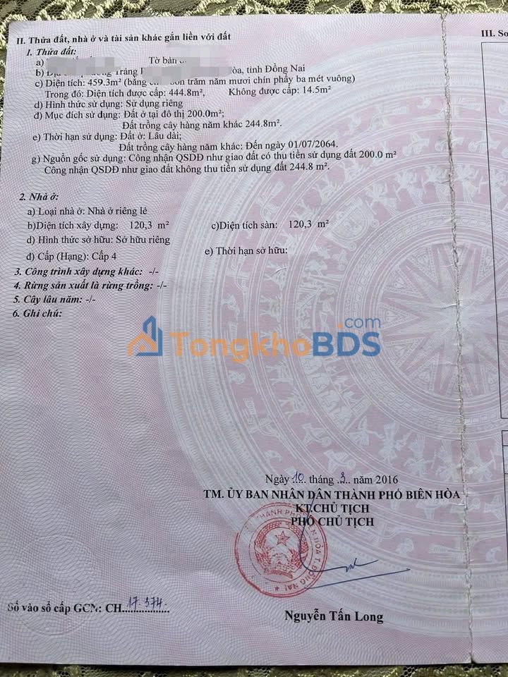 Nhà phố Trảng Dài Biên Hòa 444m² 13.5 tỷ - Mặt tiền kinh doanh