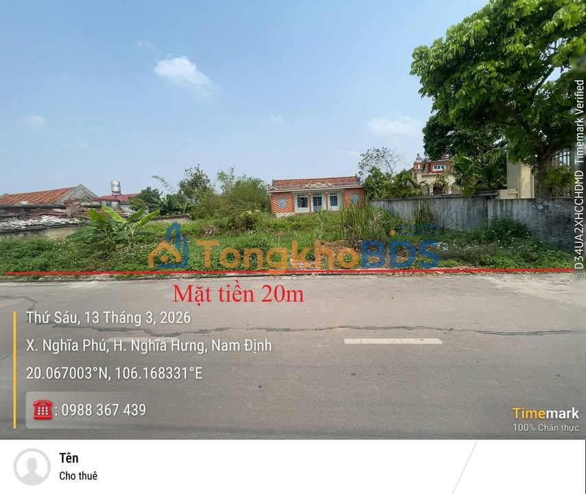 Đất nền Nghĩa Phú 1.276m² 3.3 tỷ – Sổ đỏ chính chủ