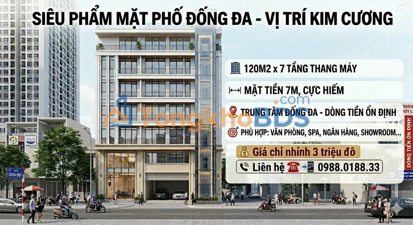 Nhà mặt phố Thái Thịnh 120m2 80 tỷ - Mặt tiền kinh doanh