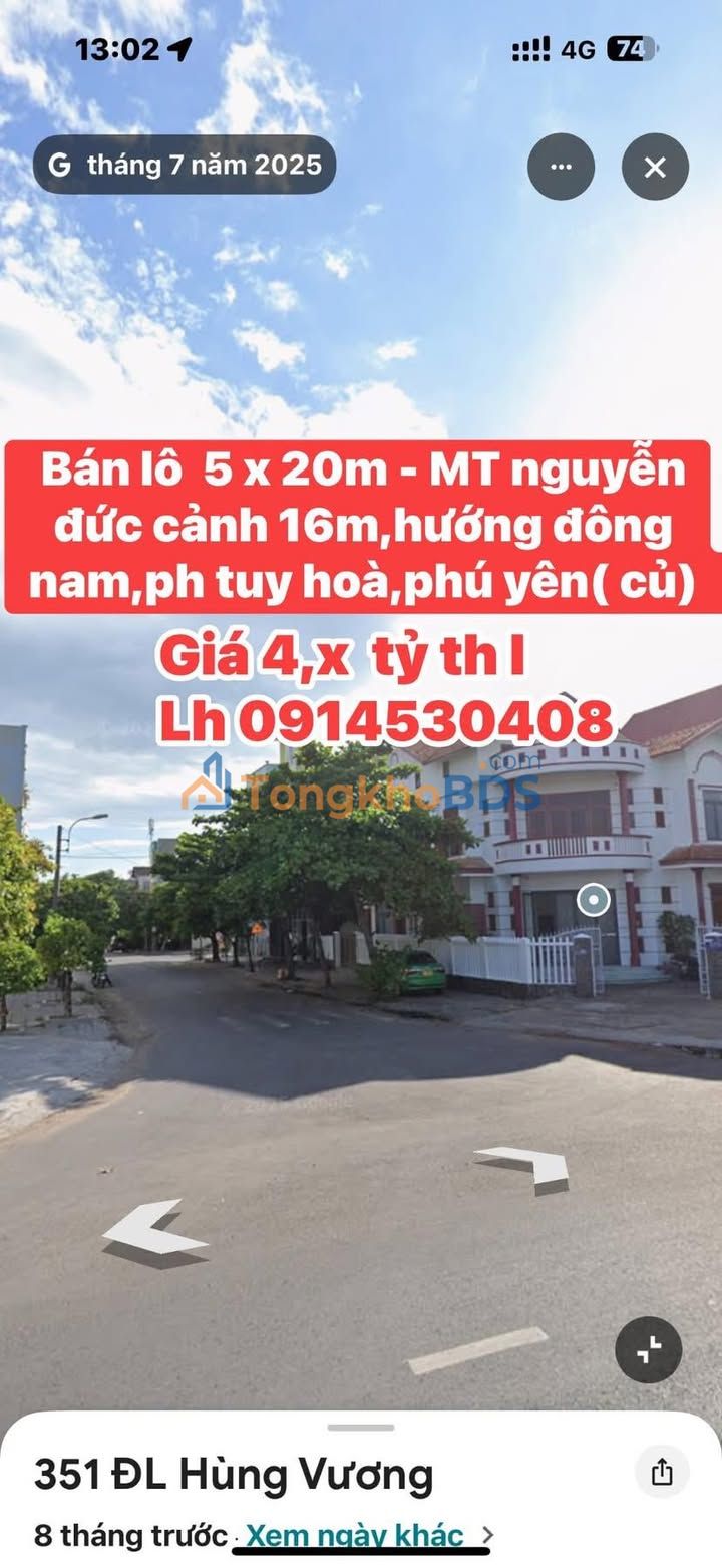 Đất nền Nguyễn Đức Cảnh 100m² 4 tỷ - đường ô tô vào lô