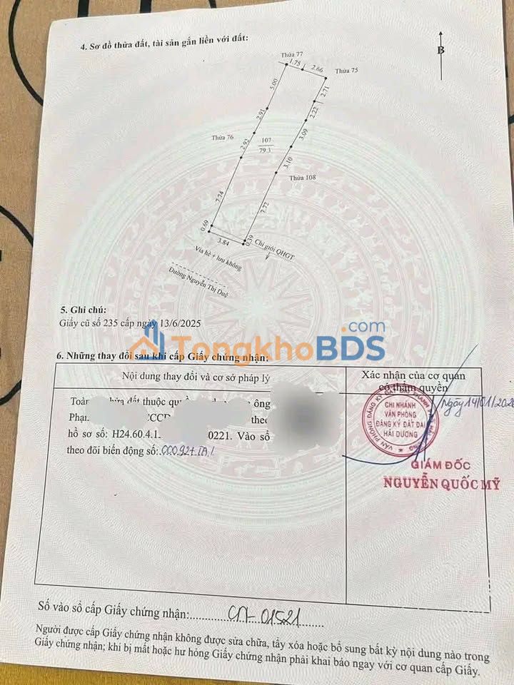 Đất mặt phố Nguyễn Thị Duệ 80m² giá 6 tỷ - Sổ đỏ chính chủ