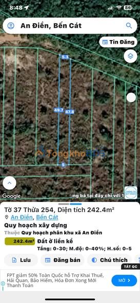 Đất nền An Điền Bến Cát 142m²/1.25 tỷ - Đường ô tô