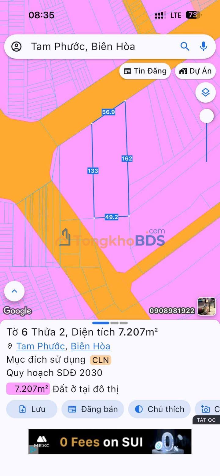 Đất nền Tam Phước Biên Hòa 2520m² 12.6 tỷ - Sổ đỏ chính chủ