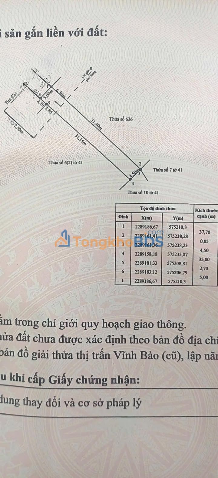 Đất thổ cư Vĩnh Hưng Vĩnh Bảo 180m² 3 tỷ - Sổ đỏ chính chủ