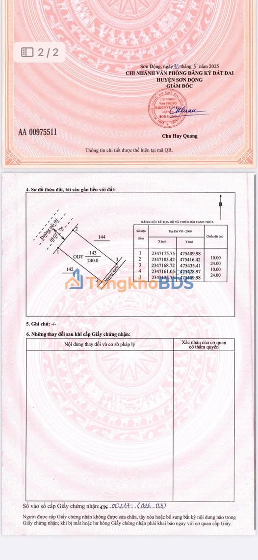 Đất nền Thị trấn Tây Yên Tử 240m² - Sổ đỏ chính chủ