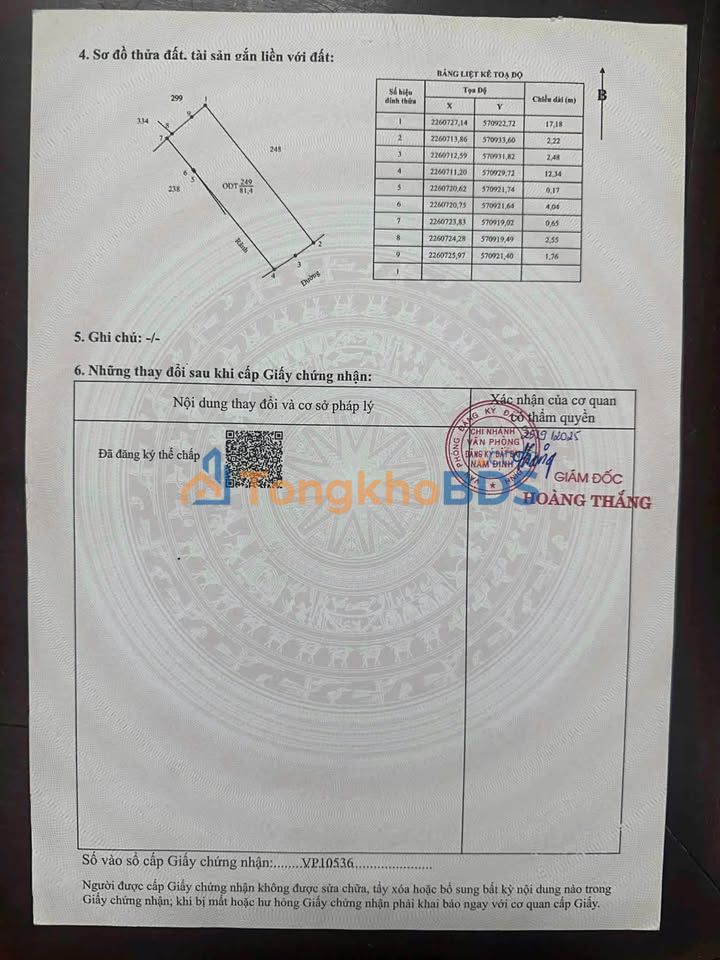 Đất Hùng Vương Hải Hậu 82m² 2.1 tỷ - Đường ô tô